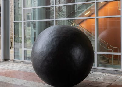 Black Sphere outside of the Gordon Center for Integrative Science. Photo by Michael Tropea. (4 of 4)