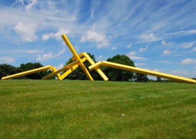 John Henry, Illinois Landscape no. 5, 1976, welded and painted steel, installed at Nathan Manilow Sculpture Park after its commission by the Governors State University President for the exhibition “The Sculptor, the Campus, and the Prairie.” Photo: Don (4 of 4)